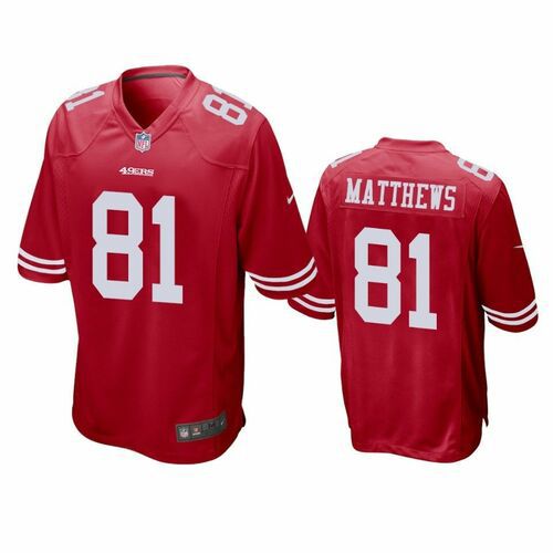 Men San Francisco 49ers #81 Jordan Matthews Nike Scarlet Player Game NFL Jersey->san francisco 49ers->NFL Jersey